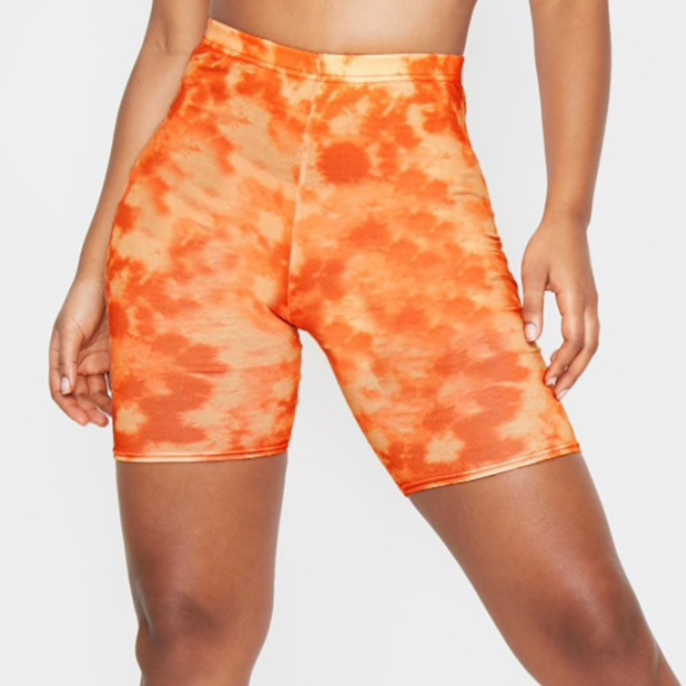 Orange Tie Dye Bike Shorts
